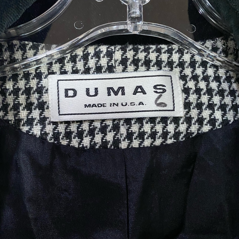 Vintage DUMAS | Houndstooth Blazer | Black & White Size Medium